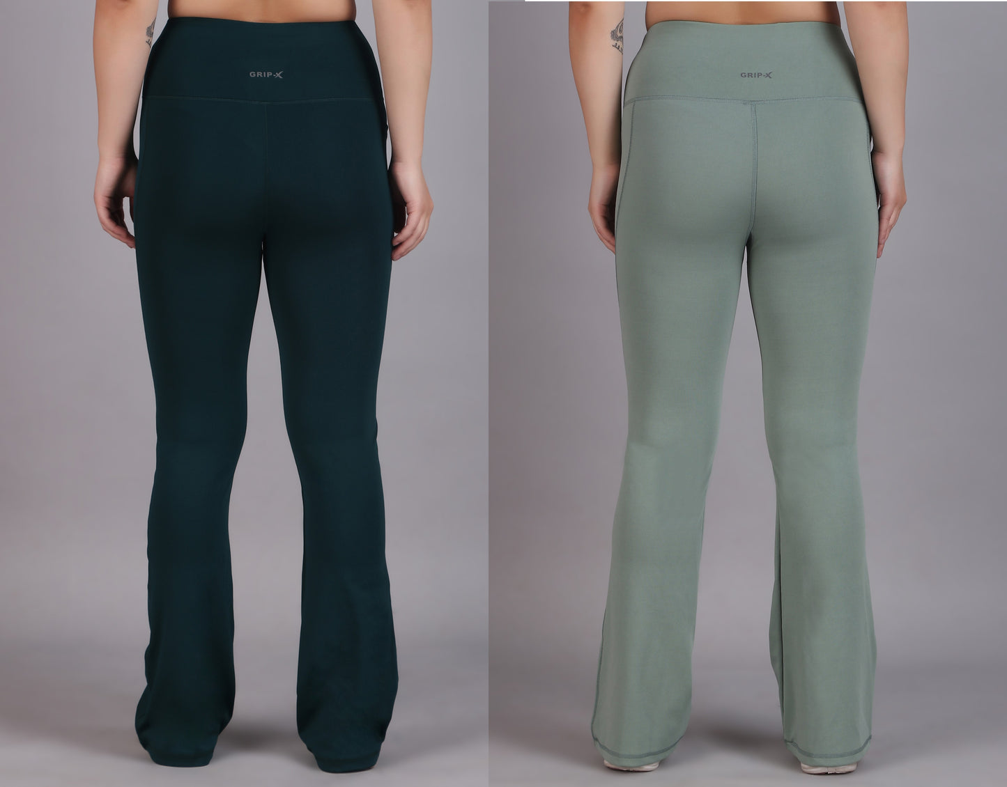 Super Flare Pants Dark green and Pista Combo