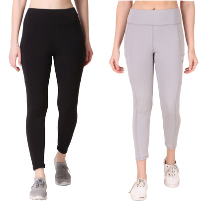 Black & Light Grey Combo Legging Set