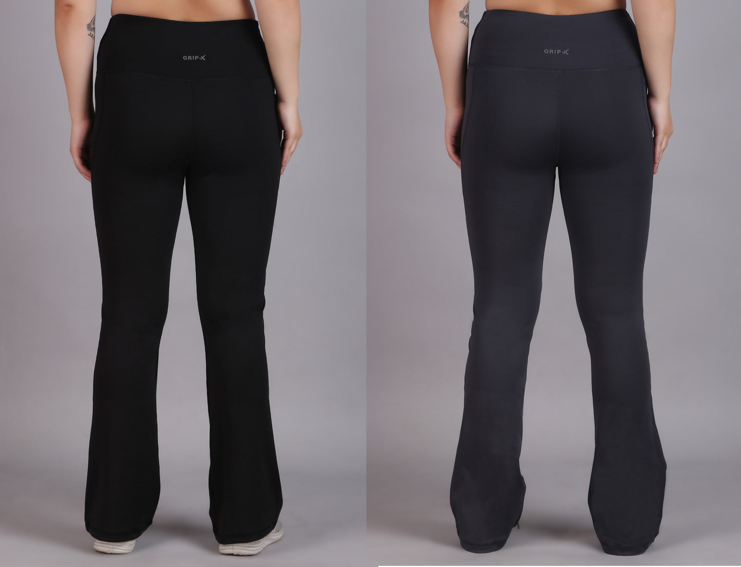 Super Flare Pants Black and Dark Grey Combo