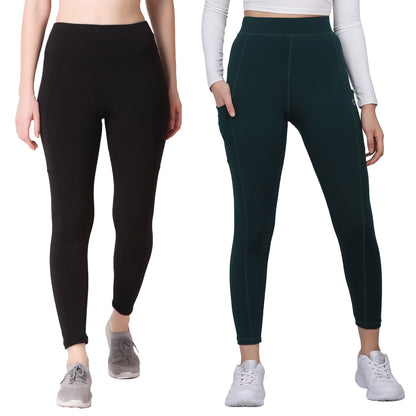 Black & Green Combo Legging Set