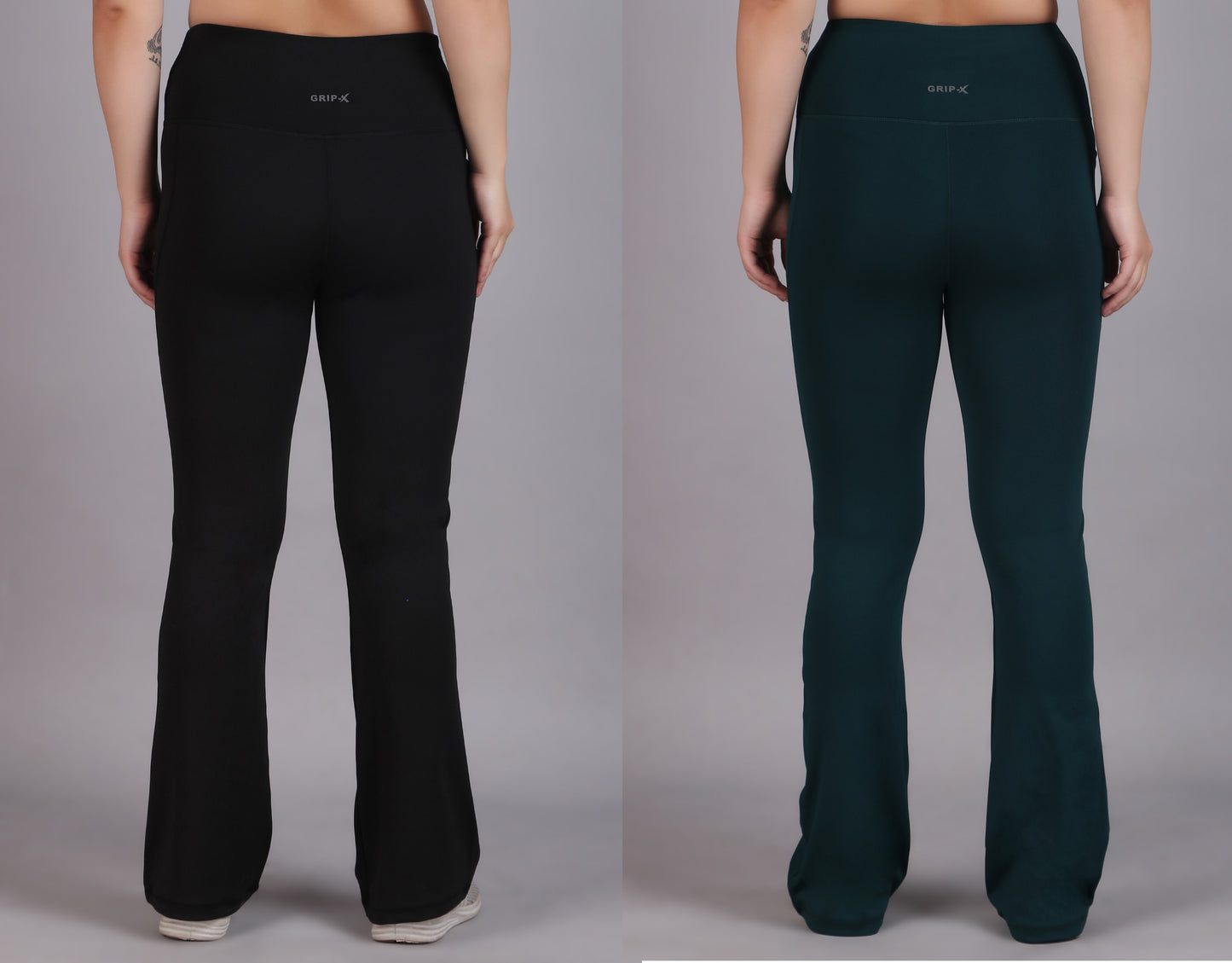 Super Flare Pants Black and Green Combo