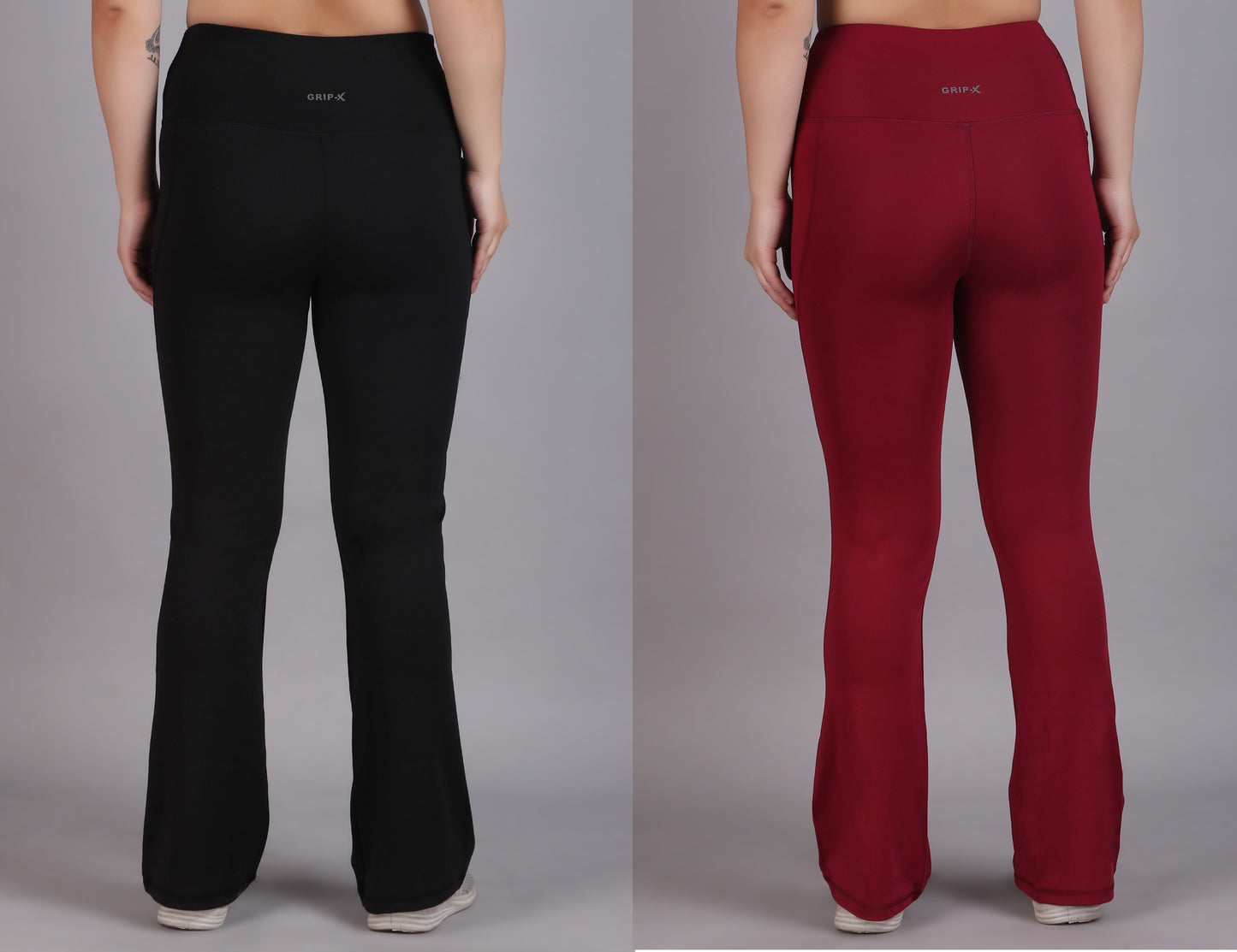 Super Flare Pants Black and Maroon Combo