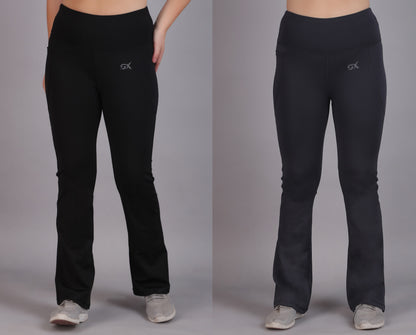 Super Flare Pants Black and Dark Grey Combo