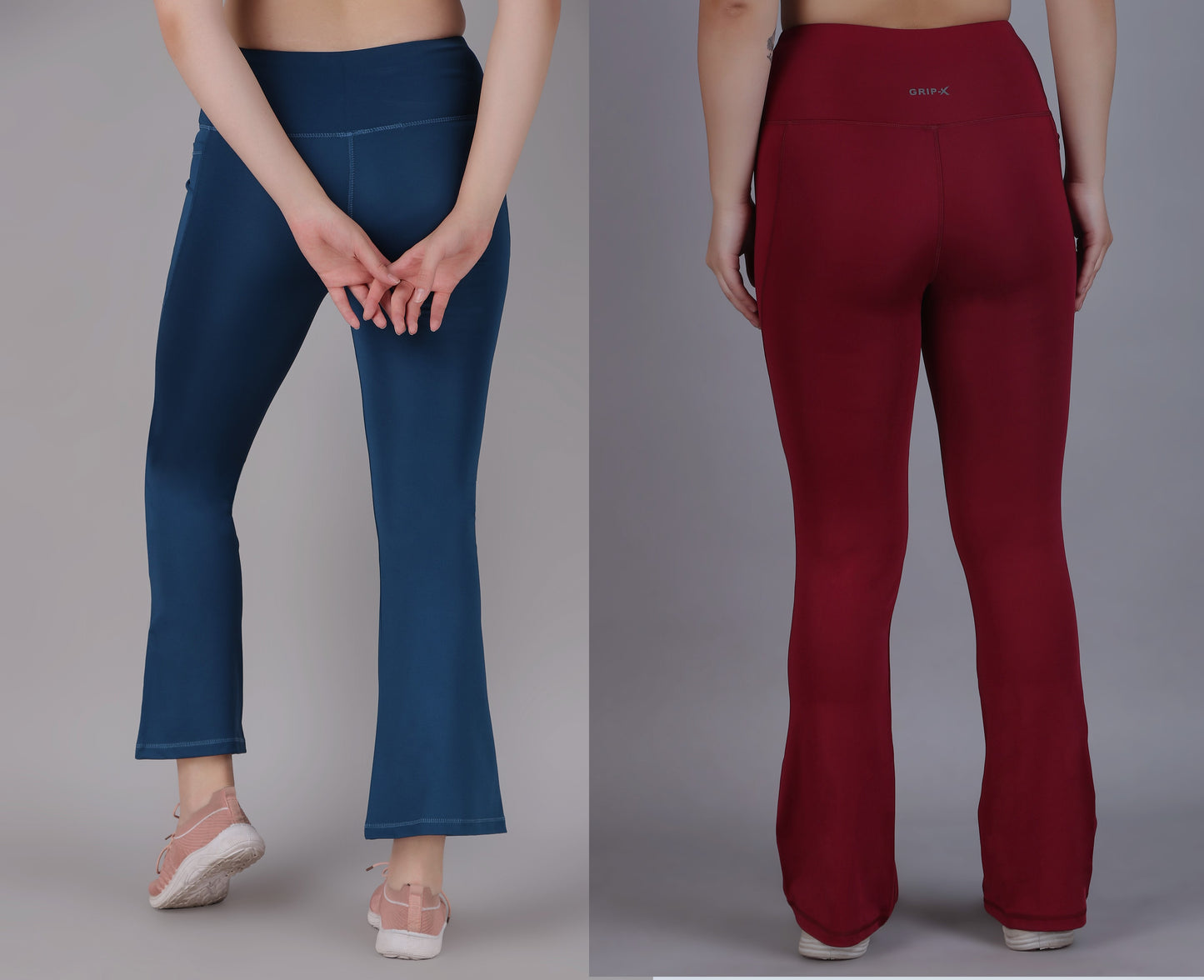 Super Flare Pants Blue and Maroon Combo