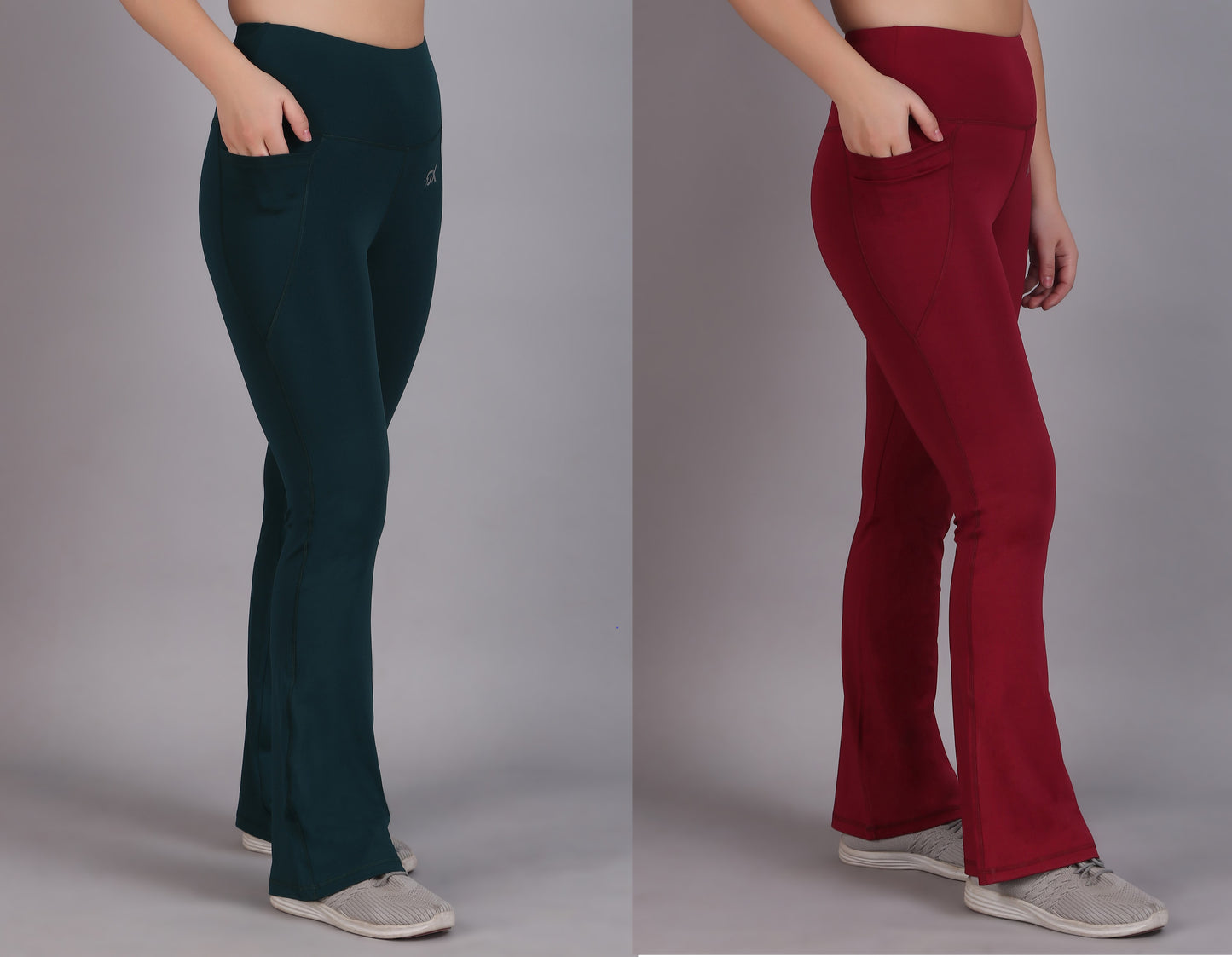 Super Flare Pants Dark green and Maroon Combo