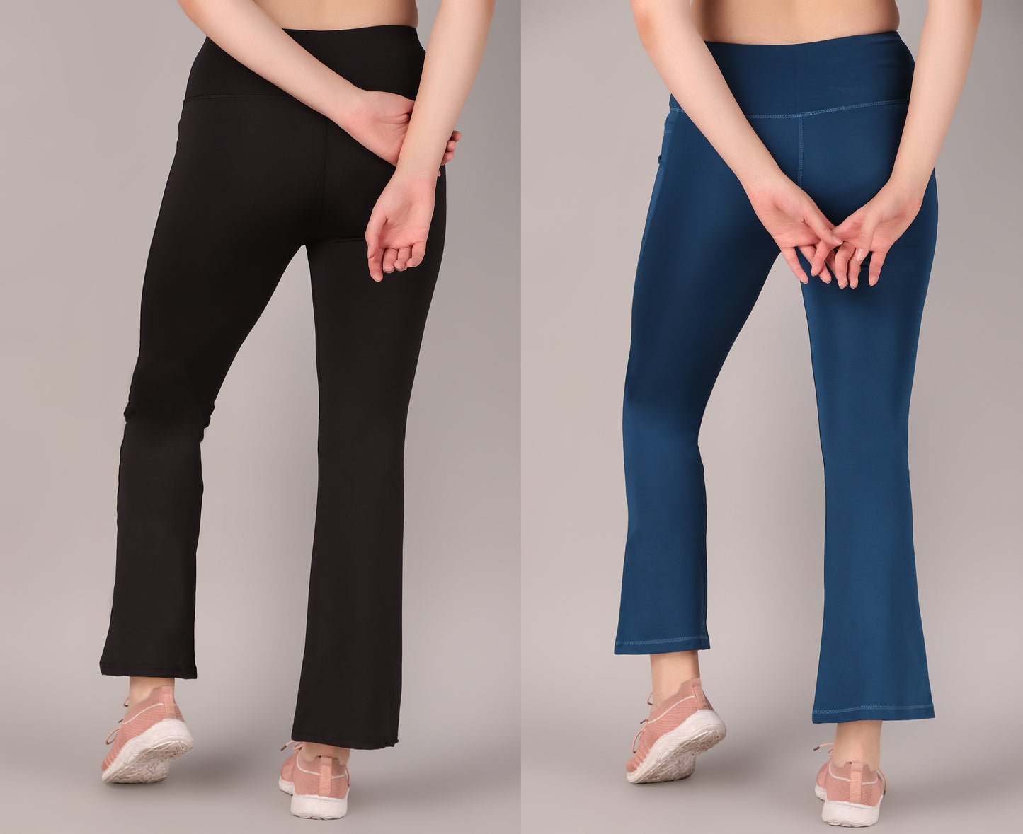 Super Flare Pants Black and Blue Combo