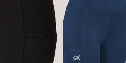 Super Flare Pants Black and Blue Combo