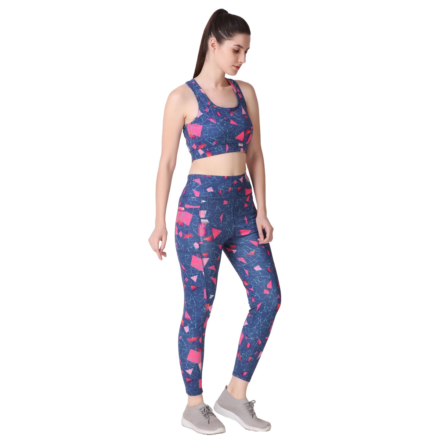 Blue-Pink Printed Legging