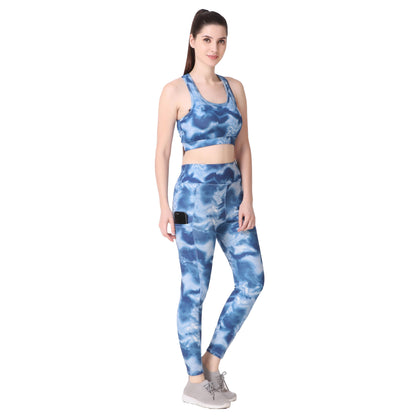 Light Blue Printed Legging