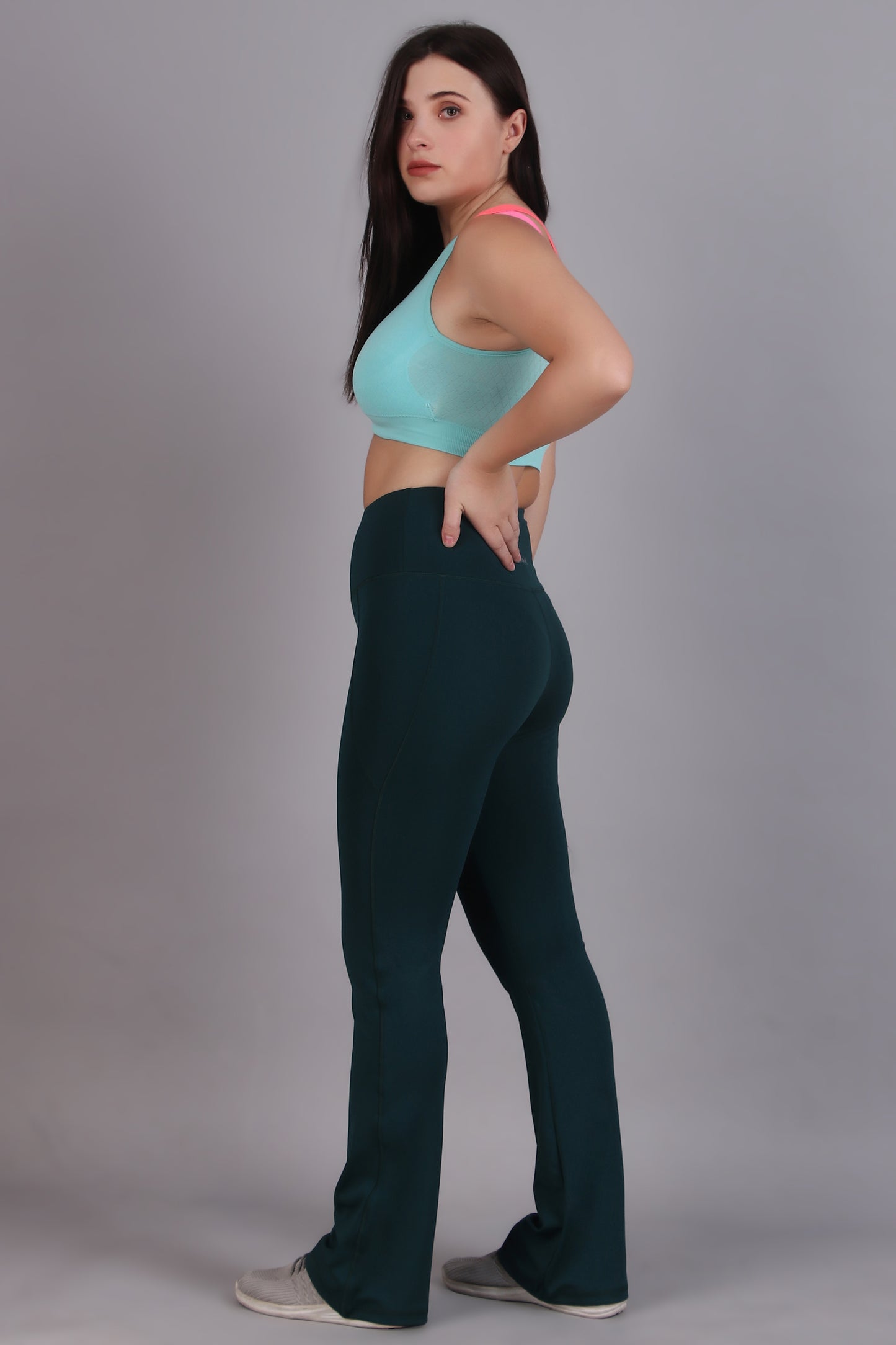 Super Flare Pants in Dark  green