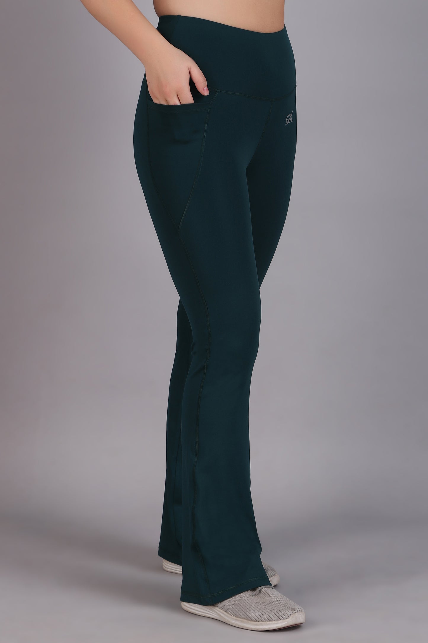 Super Flare Pants in Dark  green