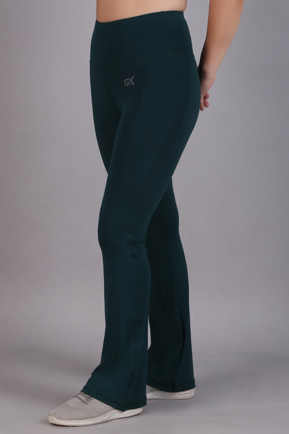 Super Flare Pants in Dark  green