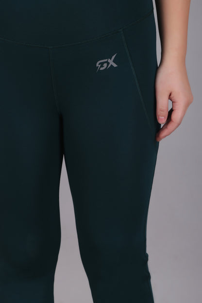 Super Flare Pants in Dark  green