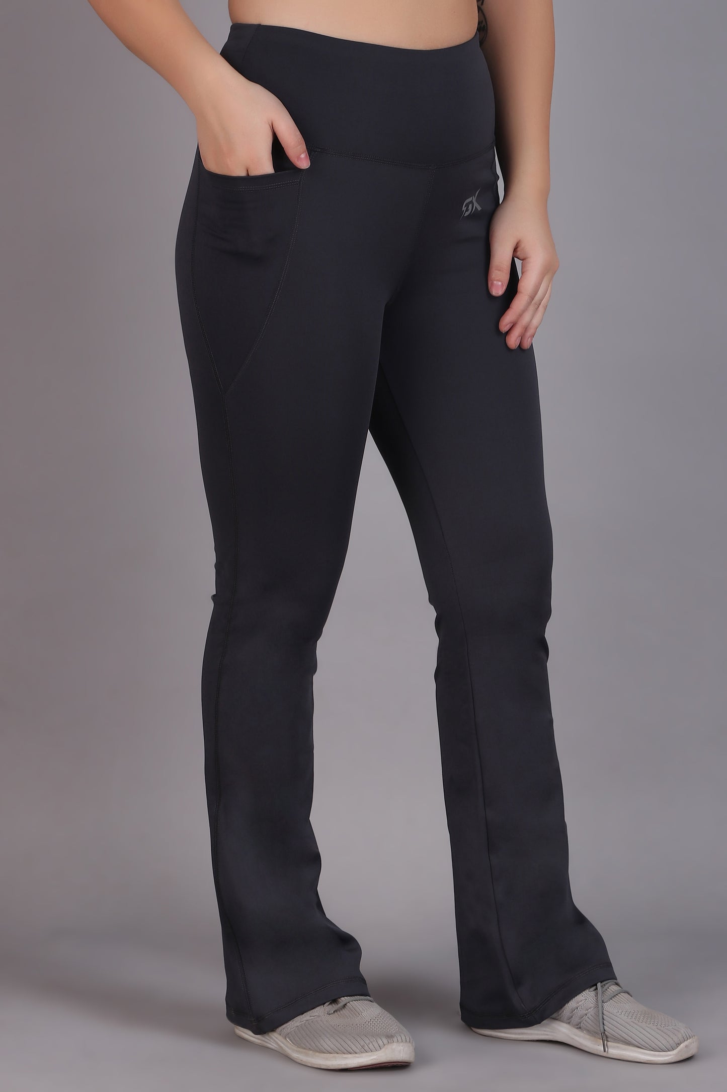 Super Flare Pants in Dark Grey