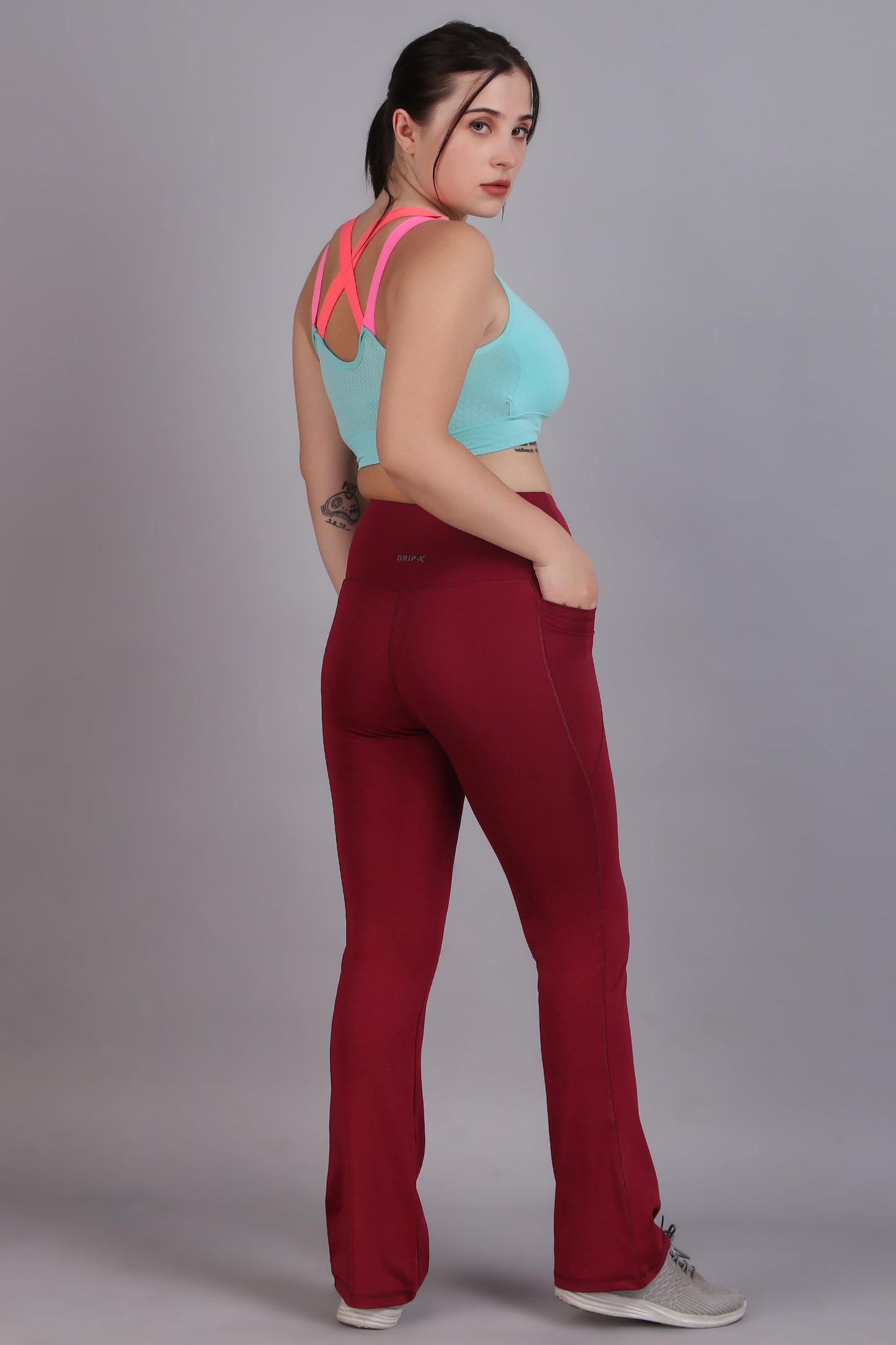 Super Flare Pants in Maroon