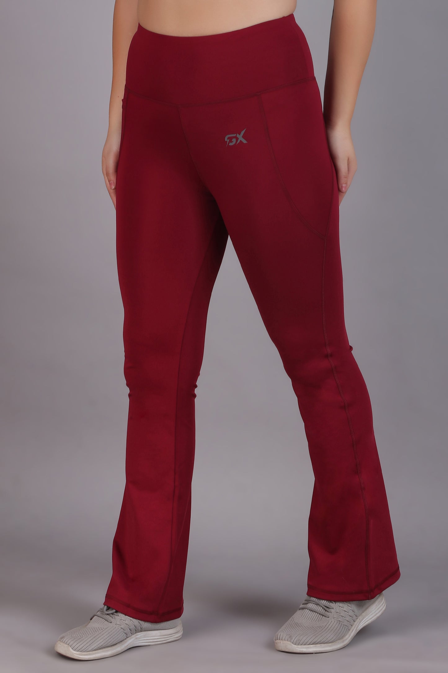 Super Flare Pants in Maroon