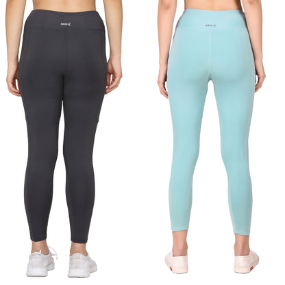 Dark Grey & Sea Green Combo Legging Set