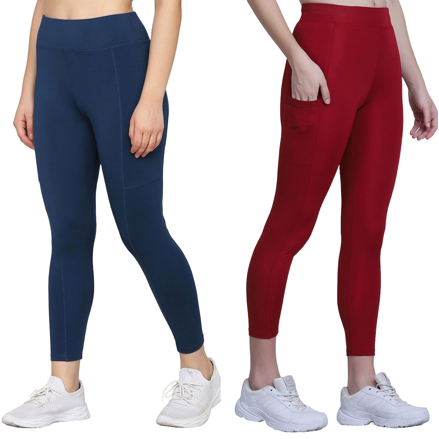 Blue & Maroon Combo Legging Set