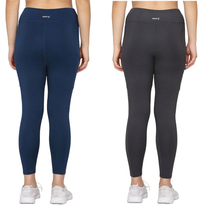 Blue & Dark Grey Combo Legging Set