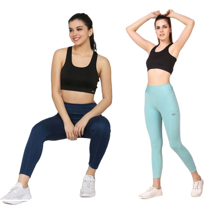 Sea Green & Blue Combo Legging Set