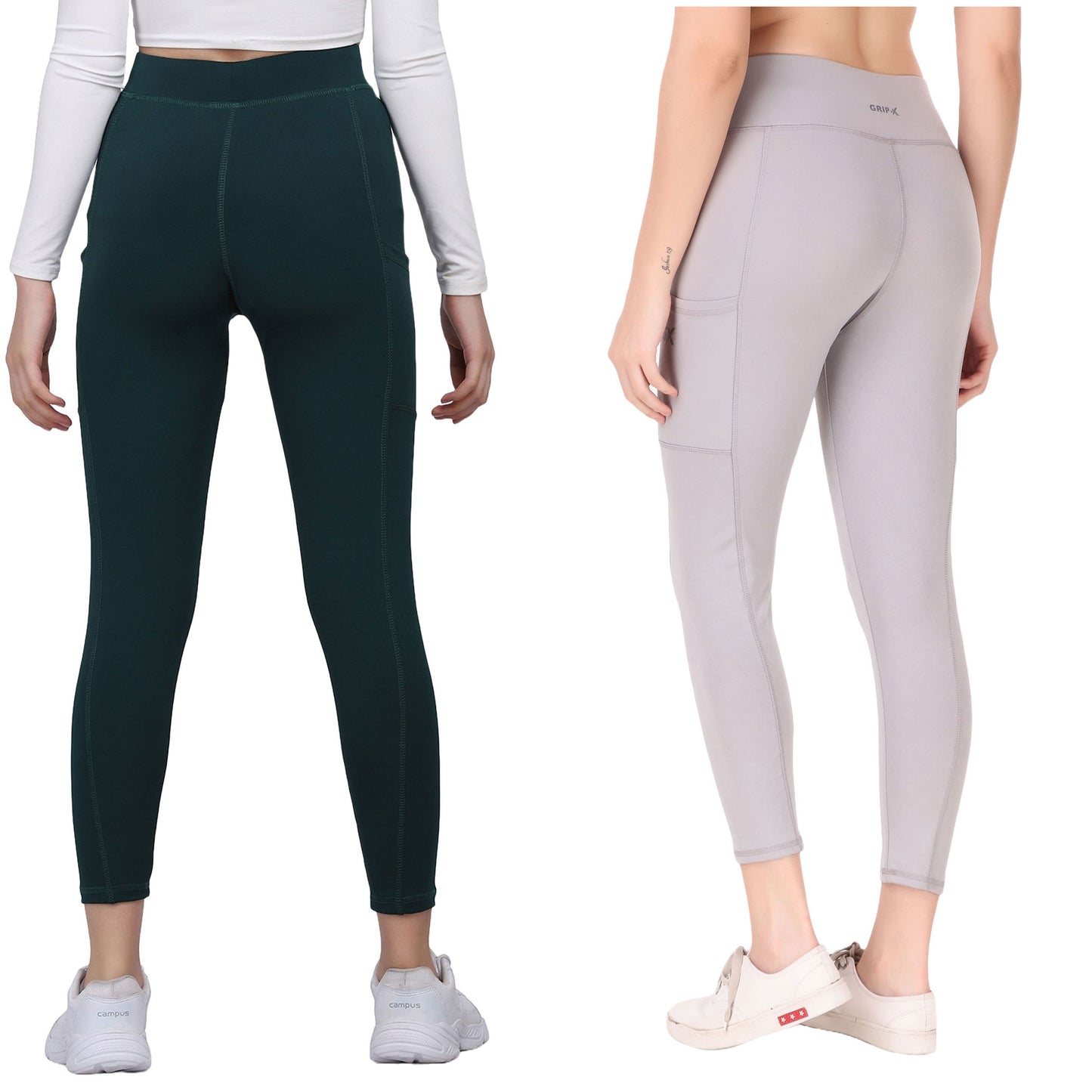 Dark Green & Light Grey Combo Legging Set