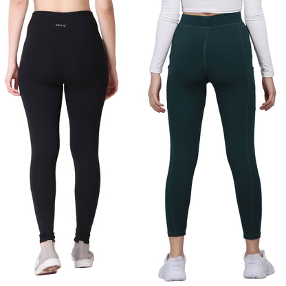 Black & Green Combo Legging Set