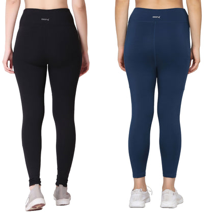 Black & Blue Combo Legging Set