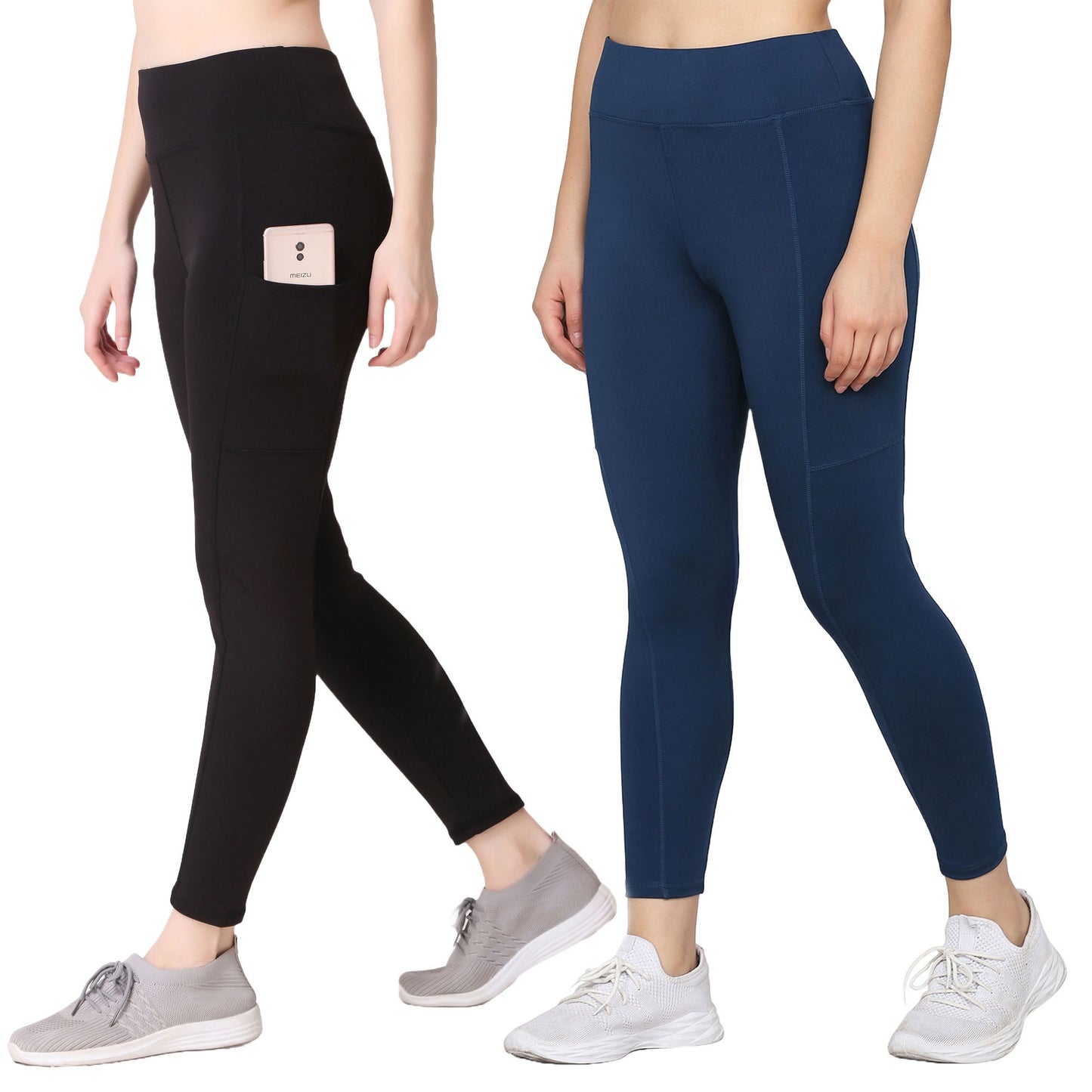 Black & Blue Combo Legging Set