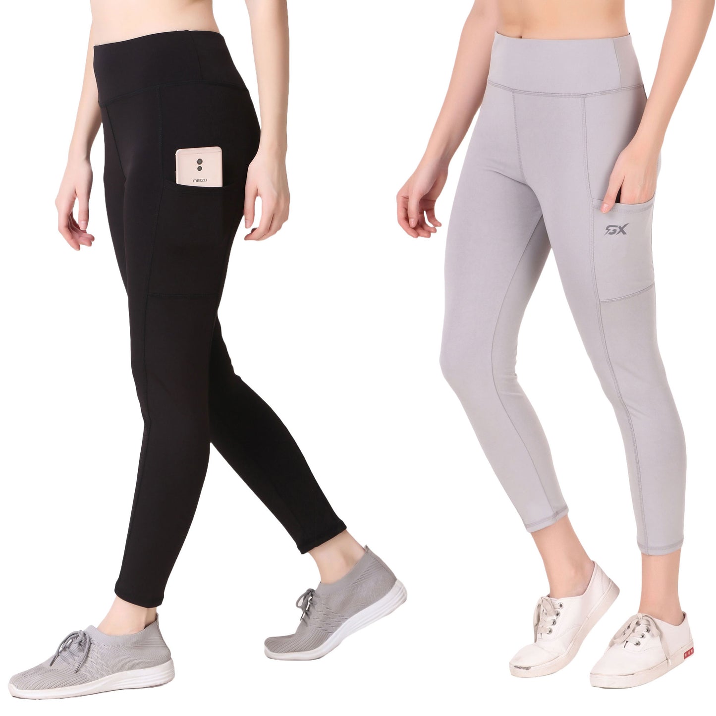 Black & Light Grey Combo Legging Set