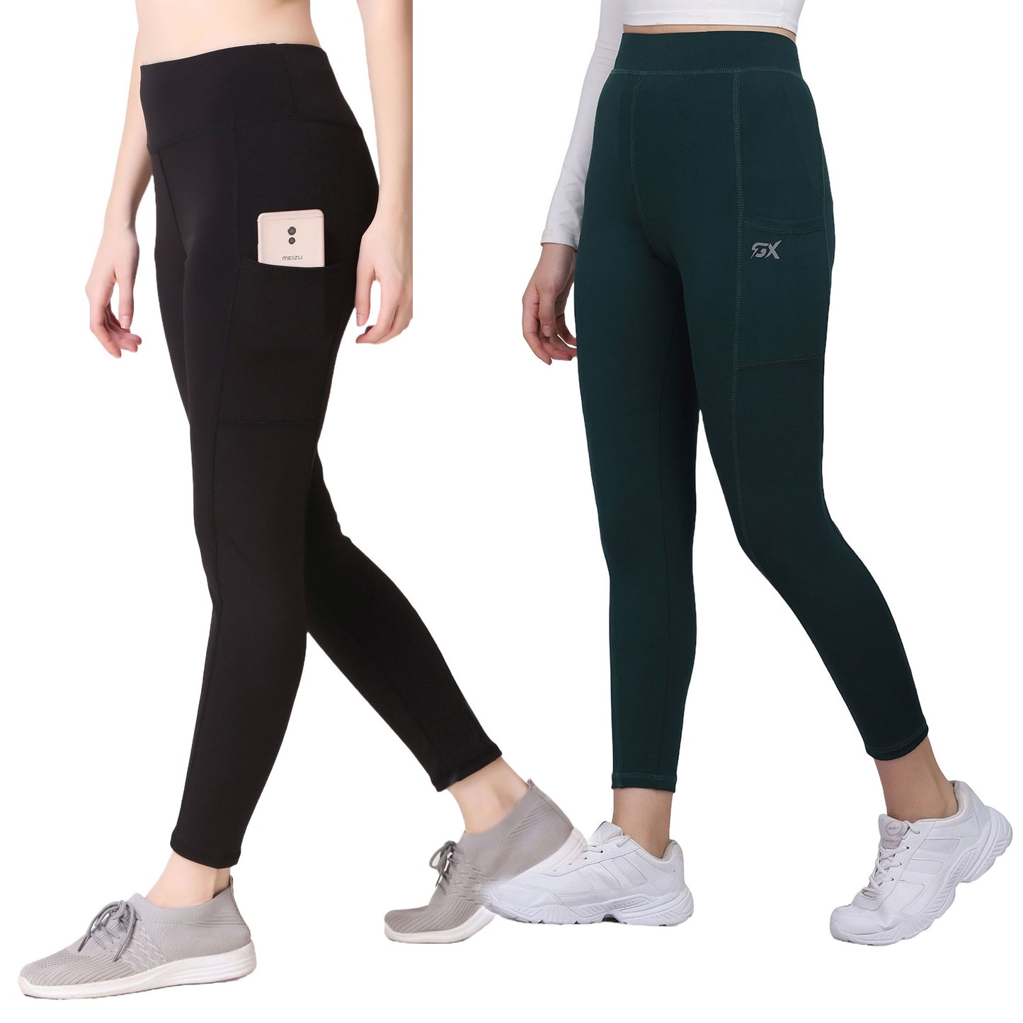 Black & Green Combo Legging Set