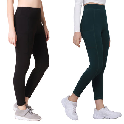 Black & Green Combo Legging Set