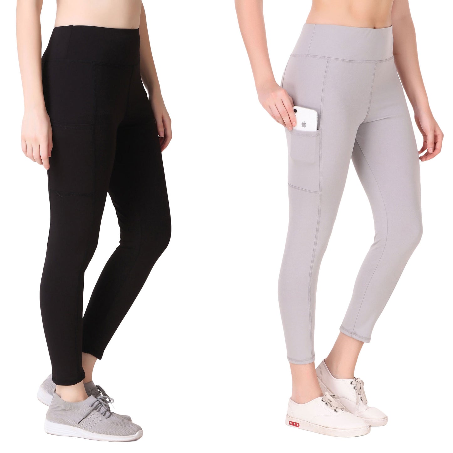 Black & Light Grey Combo Legging Set