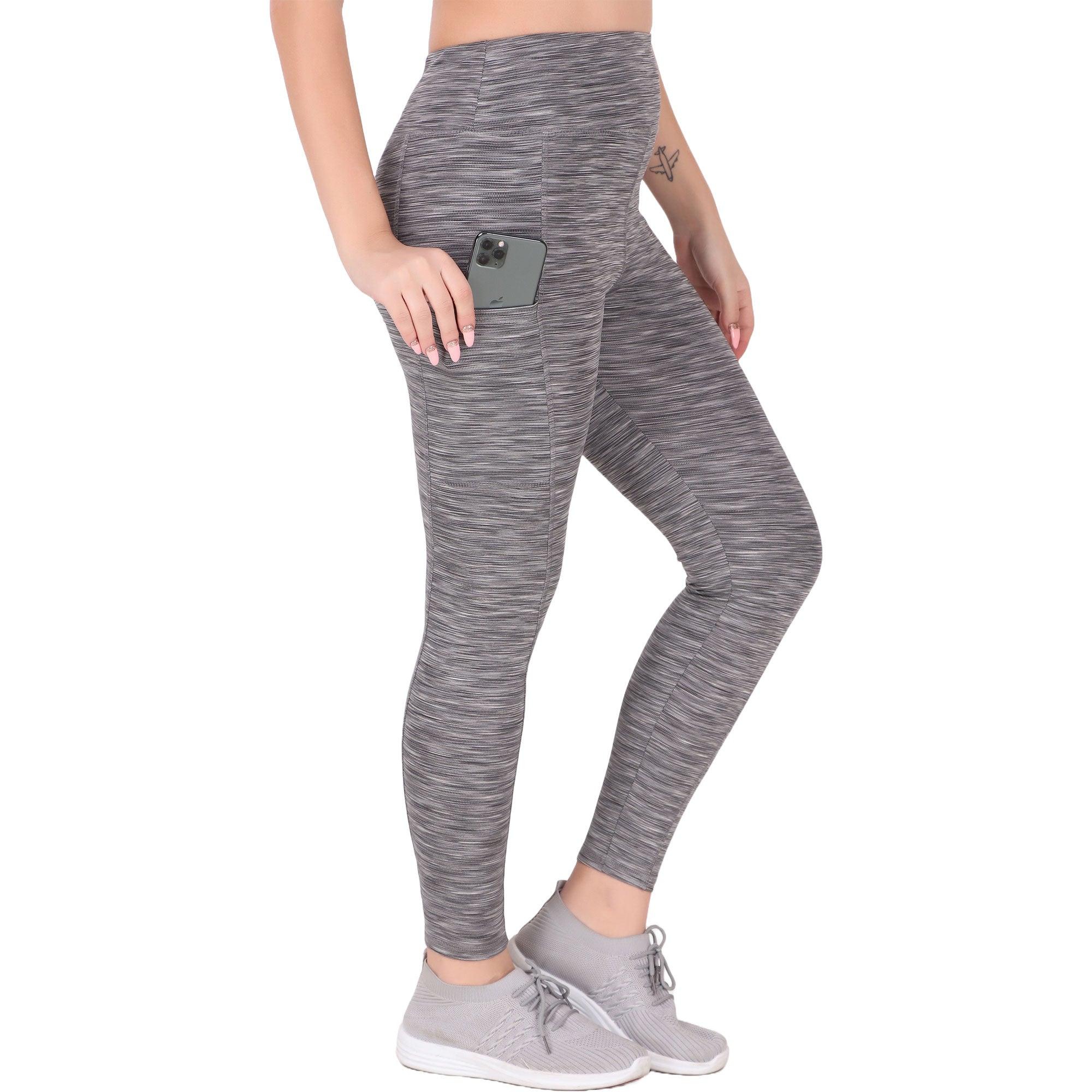 Women Solid Grey Melange Ankle Length Leggings – Cherrypick