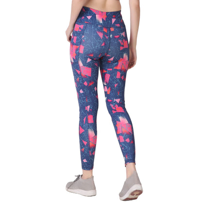 Blue-Pink Printed Legging