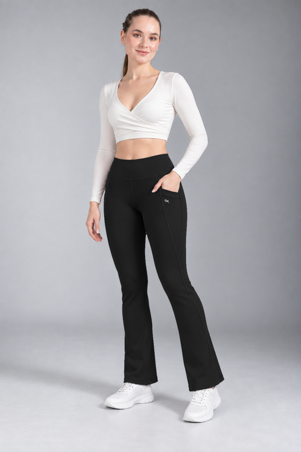 Flow Flare - High-Waist Bell Bottom Flare — Black